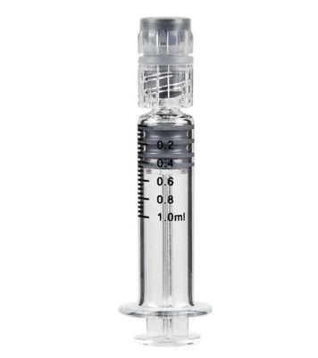 Σύριγγα 1mL Prefillable πετρελαίου κλειδαριών Luer γυαλιού Borosilicate για το πετρέλαιο καννάβεων CBD