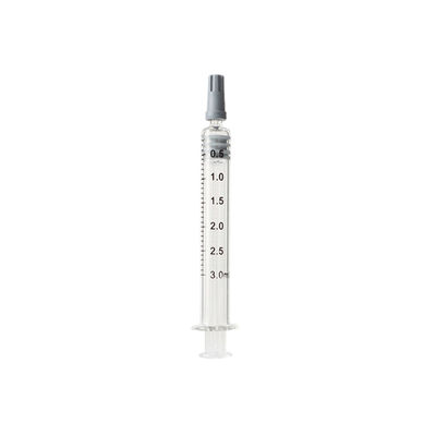 Σύριγγα κλειδαριών γυαλιού 3ml Luer ολίσθησης Luer επαναχρησιμοποιήσιμη για το καθαρό πετρέλαιο