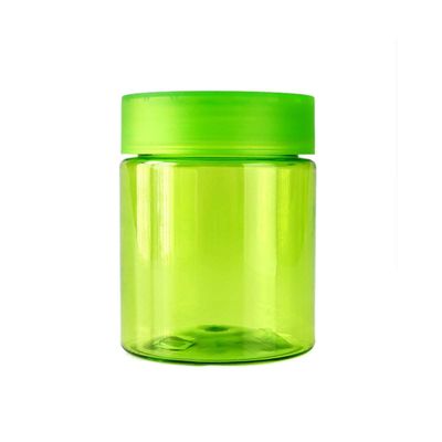 Διαφανές πράσινο 4oz ασφαλές για τα παιδιά βάζο της PET βάζων καννάβεων πλαστικό για το λουλούδι 5g 6g