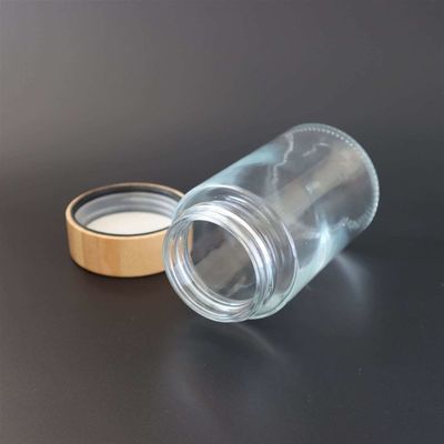 Ασφαλές για τα παιδιά βάζο 2oz 3oz 4oz 5oz 6oz γυαλιού καπακιών μπαμπού για την αποθήκευση καννάβεων