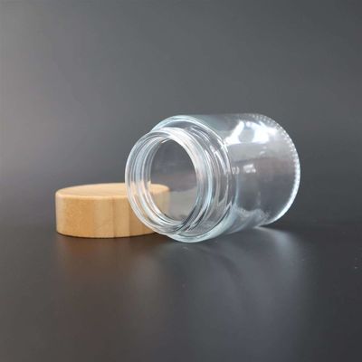 Ακίνδυνο για τα παιδιά 4oz μπαμπού καπακιών γυαλιού βάζο λουλουδιών καννάβεων βάζων αεροστεγές