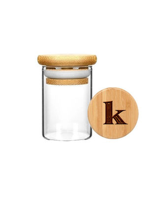 Τα πολλαπλάσια μεγέθη καθαρίζουν το βάζο Borosilicate γυαλιού με το σφραγισμένο σιλικόνη καπάκι μπαμπού