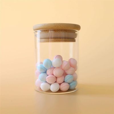 3oz ξύλινο μεταλλικό κουτί βάζων γυαλιού Borosilicate καπακιών αναρρόφησης για την επίδειξη αποθήκευσης