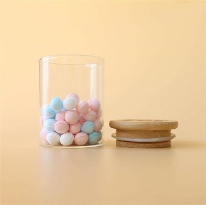 3oz ξύλινο μεταλλικό κουτί βάζων γυαλιού Borosilicate καπακιών αναρρόφησης για την επίδειξη αποθήκευσης