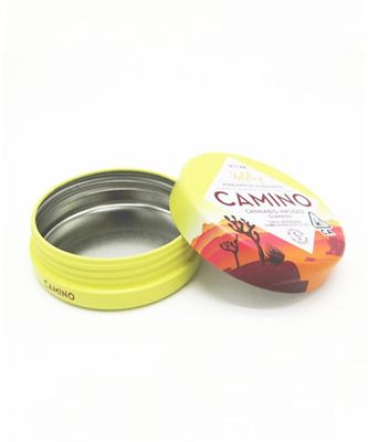 Ασφαλή για τα παιδιά Gummy στρογγυλά κιβώτια κασσίτερου με τη συσκευασία προϊόντων καπακιών CBD