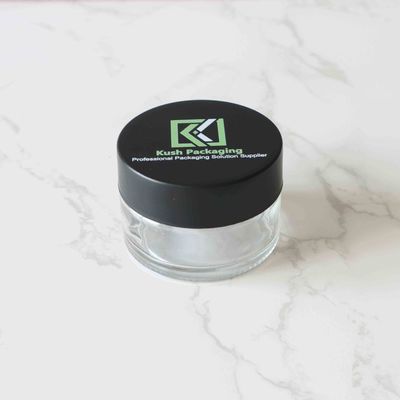 CR Flower Bud Jar Ανθεκτικό στα παιδιά αεροστεγνό απρόσβλητο από μυρωδιά μαύρο βιδωτό καπάκι γυάλινα βάζα για αποθήκευση ελαστικών βότανων