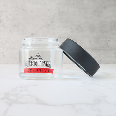 CR Flower Bud Jar Ανθεκτικό στα παιδιά αεροστεγνό απρόσβλητο από μυρωδιά μαύρο βιδωτό καπάκι γυάλινα βάζα για αποθήκευση ελαστικών βότανων