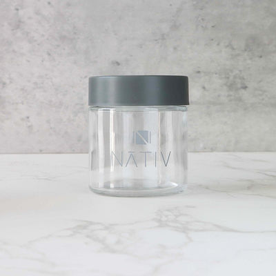 CR Flower Bud Jar Ανθεκτικό στα παιδιά αεροστεγνό απρόσβλητο από μυρωδιά μαύρο βιδωτό καπάκι γυάλινα βάζα για αποθήκευση ελαστικών βότανων