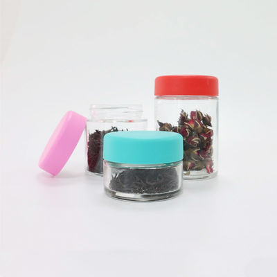 2oz 3oz Custom Logo Glass Weed Holder Jar με ανθεκτικό στα παιδιά καπάκι βίδας