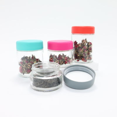 2oz 3oz Custom Logo Glass Weed Holder Jar με ανθεκτικό στα παιδιά καπάκι βίδας