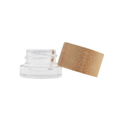 5 ml βάζο γυαλιού συμπύκνωσης με προστατευτικό από παιδιά κάλυμμα από μπαμπού για κρέμα λάδι