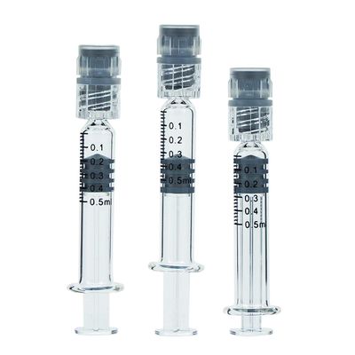 0.5 ml Luer Slip Luer Lock Borosilicate γυάλινες σύριγγες για CBD Oil
