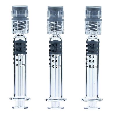 0.5 ml Luer Slip Luer Lock Borosilicate γυάλινες σύριγγες για CBD Oil